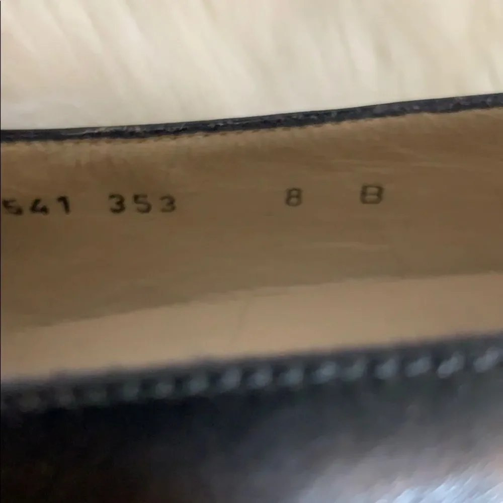 Salvatore Ferragamo Black Leather SlipOn Heel‎ Sz 8